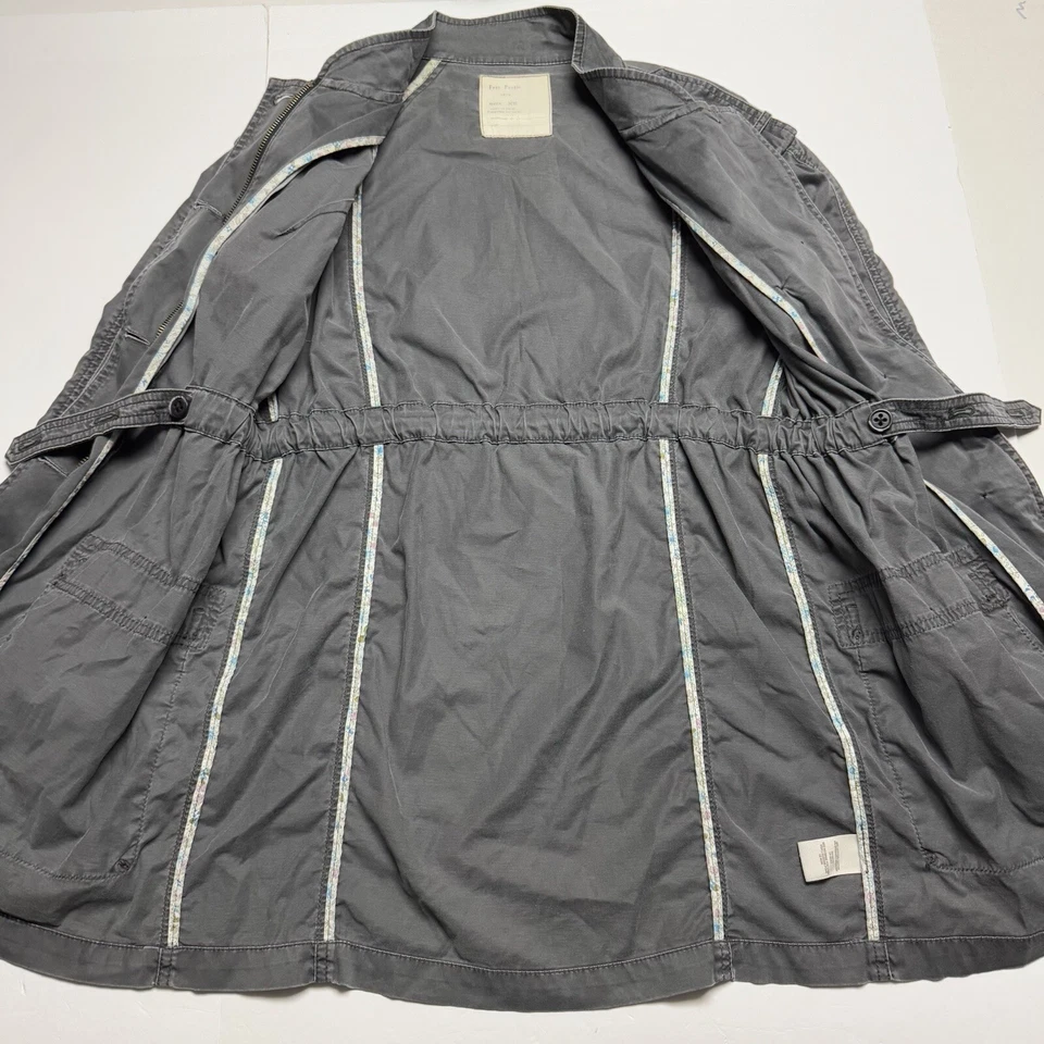 Parka Militar FREE PEOPLE Gris Ligera Sin Forro con Charreteras Talla: XS Foto 3 de 4
