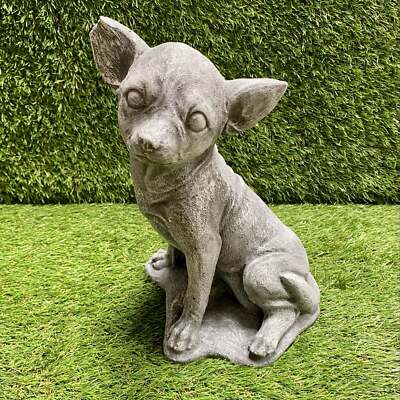 Beton Chihuahua Hund Ornament Outdoor Garten Figur Geschenk Frostgeschützt