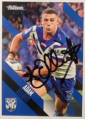 ADAM ELLIOTT CANTERBURY BULLDOGS 2021 TRADERS NRL SIGNED CARD