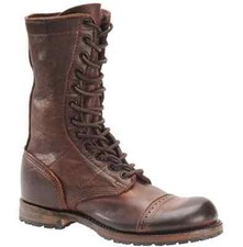 Mens Antique Brown Military Style Boots, Ankl...