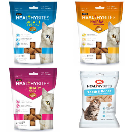 Mark & Chappell Healthy Bites Natural Treats For Cats & Kittens Supplement 65g - Foto 1 di 5
