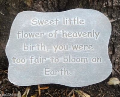 Sweet little flower memorial mold concrete plaster casting mould 11'' x 8'' x 3/4''