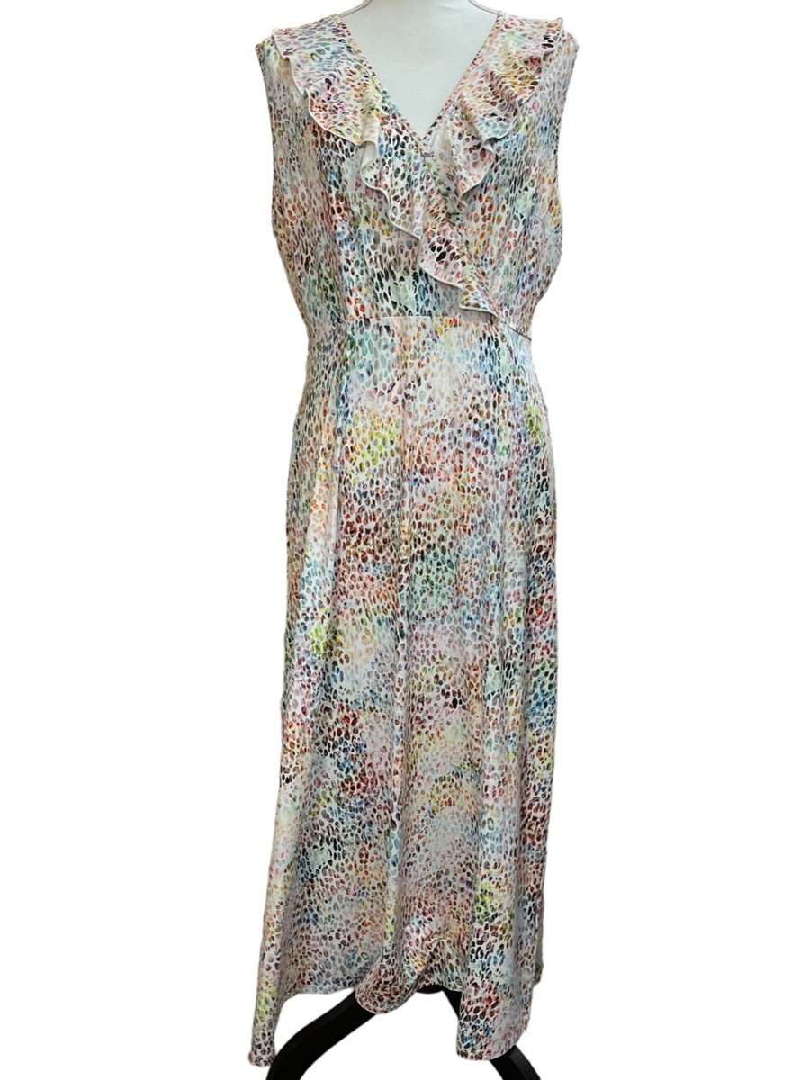 Pamela Stewart Women's Multicolor Spotted Stretch Dress L