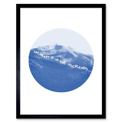 Schottland Herz die Highlands Kunstdruck gerahmtes Poster Wanddeko 12 x 16 Zoll
