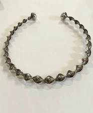 Pádraigh Ó’Mathúna Sterling Torc Necklace Twisted Ribbon 15” Women’s Ireland