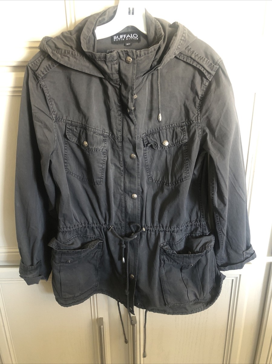 Giacca Anorak Donna Buffalo David Britton Nera Vintage – Taglia S Nuova Con Etichette