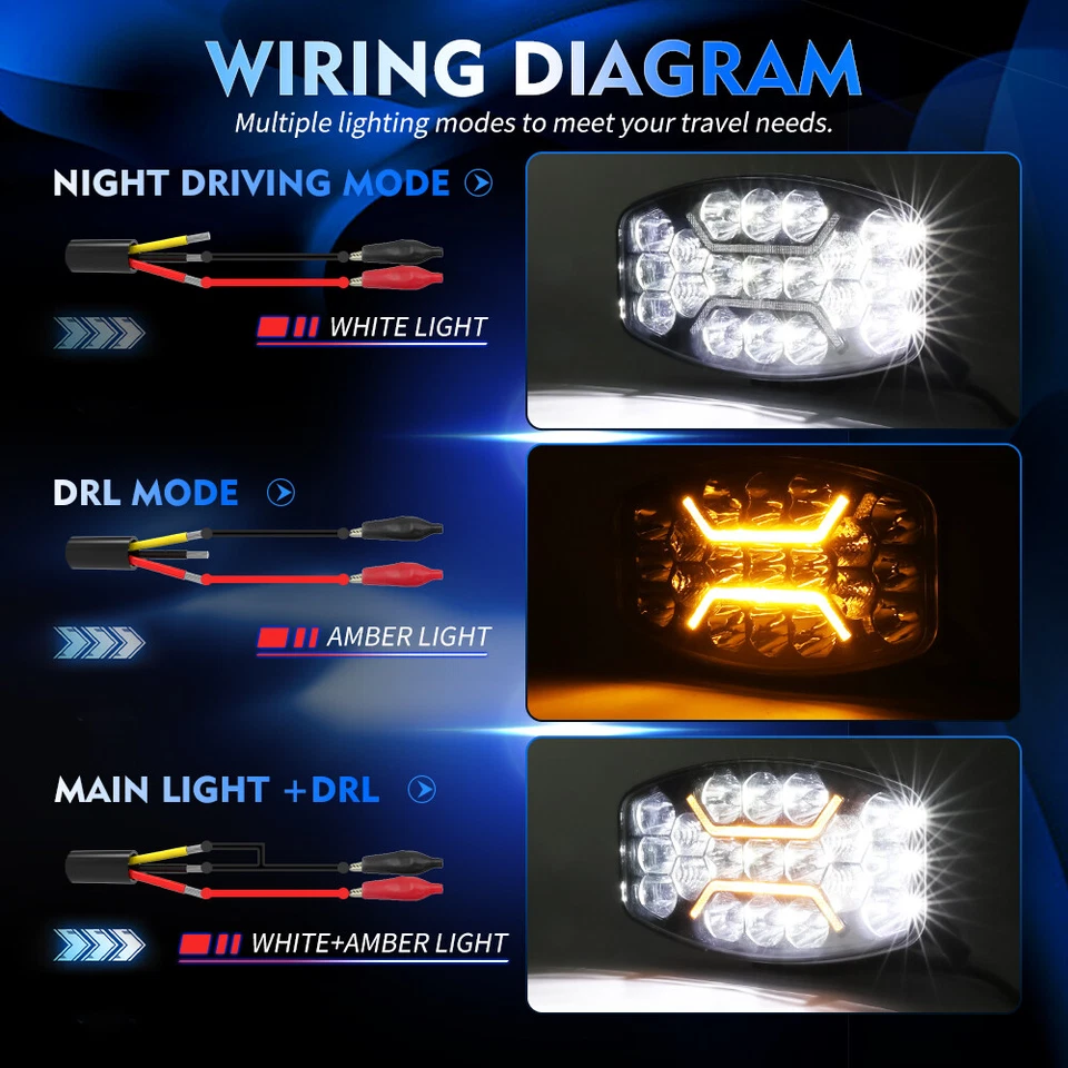 4X 10'' Led Jumbo Fog Spot Light White Amber For Truck Lorry Volvo Renault DAF - image 4 of 4