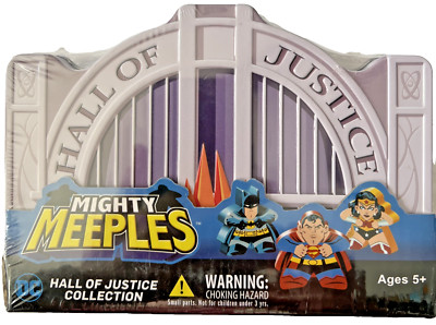 Mighty Meeples DC Super Friends Hall Of Justice Collector's Tin W/Figures New