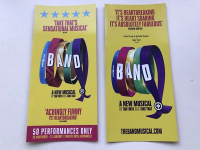 2x VERSCHIEDENE Flyer / Handzettel THE BAND Take That Music Theatre Royal Haymarket