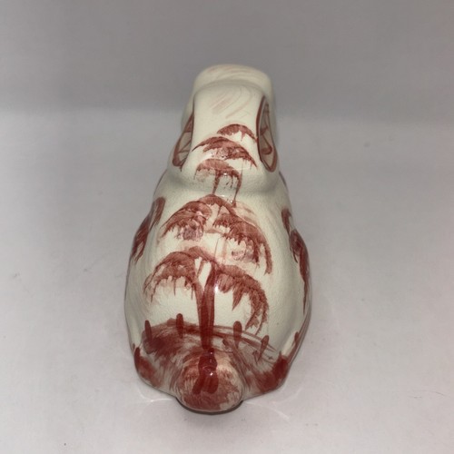 RARE Gail Pittman SignedCeramic Bunny Rabbit 2001 Maroon Country Scenery Easter - Picture 4 of 8