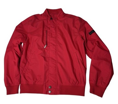 Ben Sherman Red Bomber Jacket Windbreaker Men Sz M Zip Up Snaps High Neck Pocket