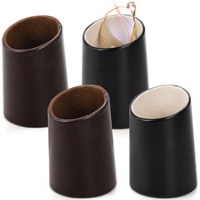 4 Pack Eyeglass Holder Stand, PU Leather Stand Case for Eyewear, Reading Glasses