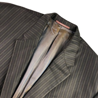 Hickey Freeman Men s Wool 2-Button Blazer Jacket Brown Pinstripe   USA   52L