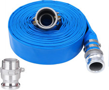 2" x 50' Heavy-Duty PVC Lay Flat Discharge Hose with Camlock Fittings