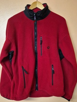 Jack Wolfskin Polarsystem Vintage Fleece Jacket Full Zip Red Size Large