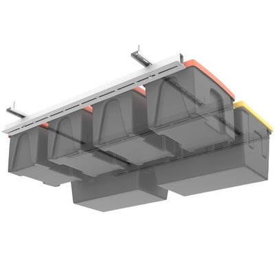 TORACK Garage Ceiling Bin Storage Rack, Overhead Tote Storage Rail System Hea...