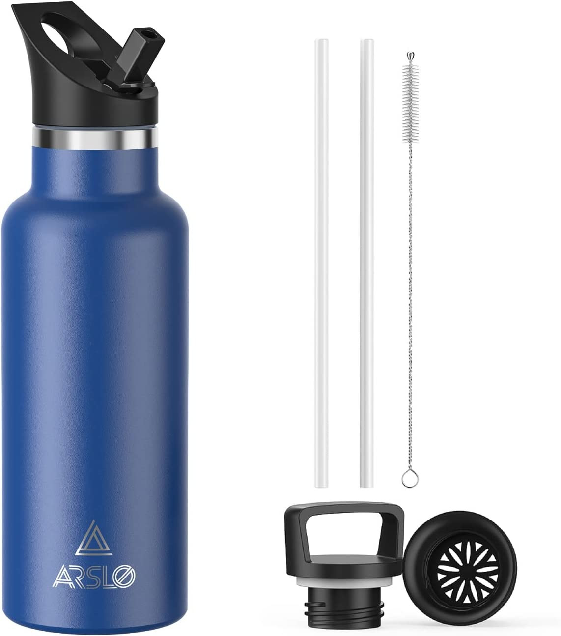 Stainless Steel Double Wall Water Bottles, Vacuum Insulated Bottle with Straw Li