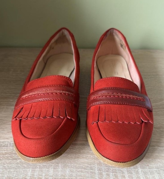 Women Clarks Loafers Multicolor Suede 38
