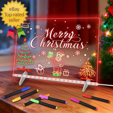 13.8"X10" Acrylic Dry Erase 4 Modes Led Drawing Writing Board for Kids