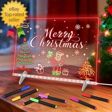  13.8"X10" Acrylic Dry Erase 4 Modes Led Drawing Writing Board for Kids