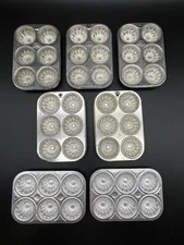 7 VTG Mini Aluminum Tart Muffin Jello Mold Pan Child Size TALA Made in England