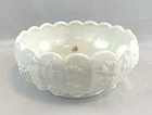 Westmoreland Milk Glass Bowl 8” Paneled Grape Scalloped Top Rim with tag