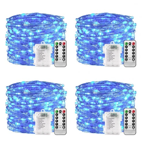 Battery Fairy Lights 4 Pack 10m 100 LED Copper Wire String Lights with Remote Co
