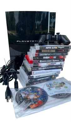 PS3 Fat CECHK01 Console Bundle 12 Games GTA V COD MW3 Tested Working