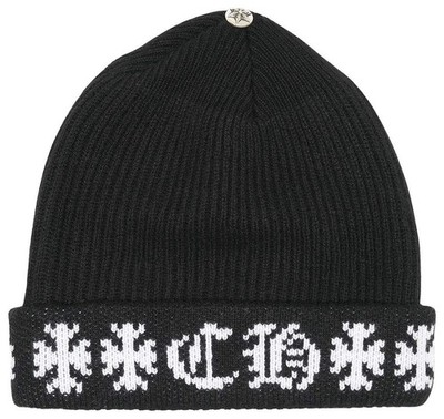 Chrome Hearts Big Daddy Cross Logo Cashmere Beanie Black/White | eBay
