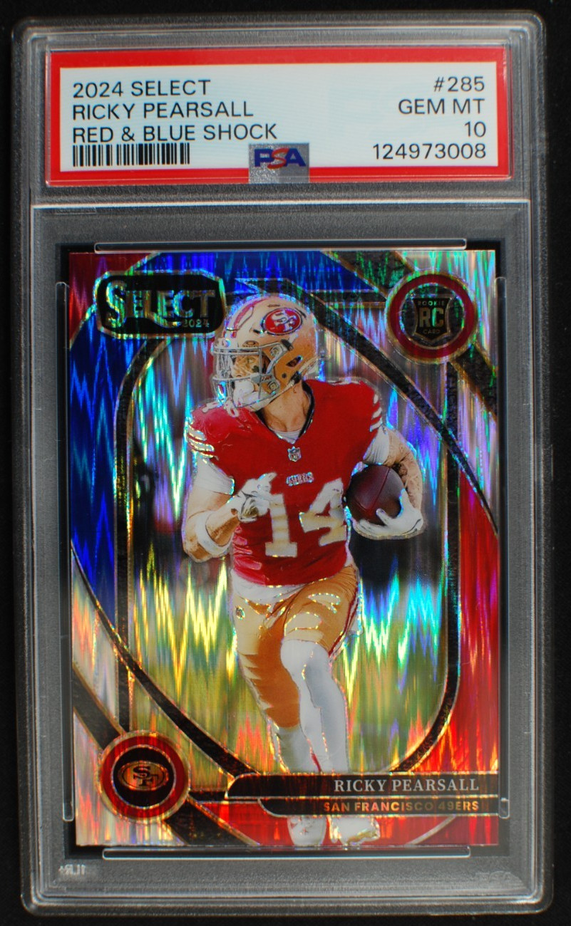🌟 RICKY PEARSALL - 2024 Panini Select RED BLUE SHOCK PRIZM RC #285 - PSA 10
