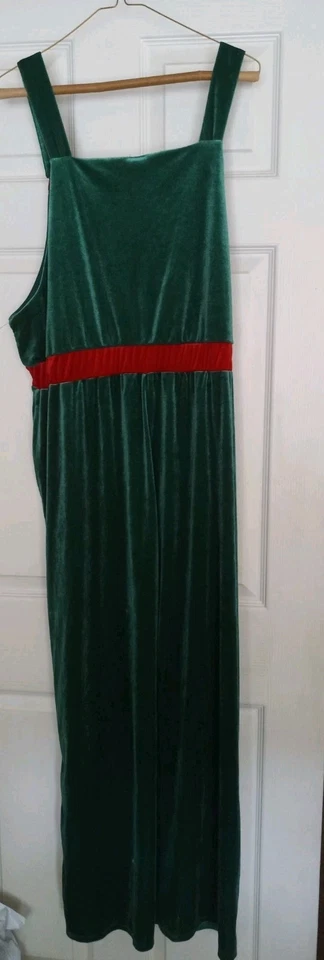 No Boundaries Mujer Navidad Elfo Mono Disfraz Pit To Pit 21" Terciopelo Foto 2 de 4