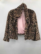 Pre-Owned Cabi Brown Size Medium Leopard Print Cropped Open Jacket