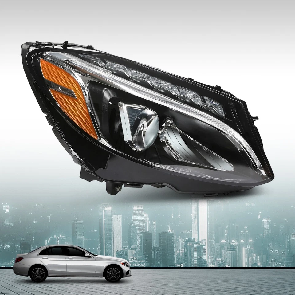 LED Headlight Right Side Fit For 2015-2018 Mercedes Benz C-Class W205 C300 - Image 2 of 4