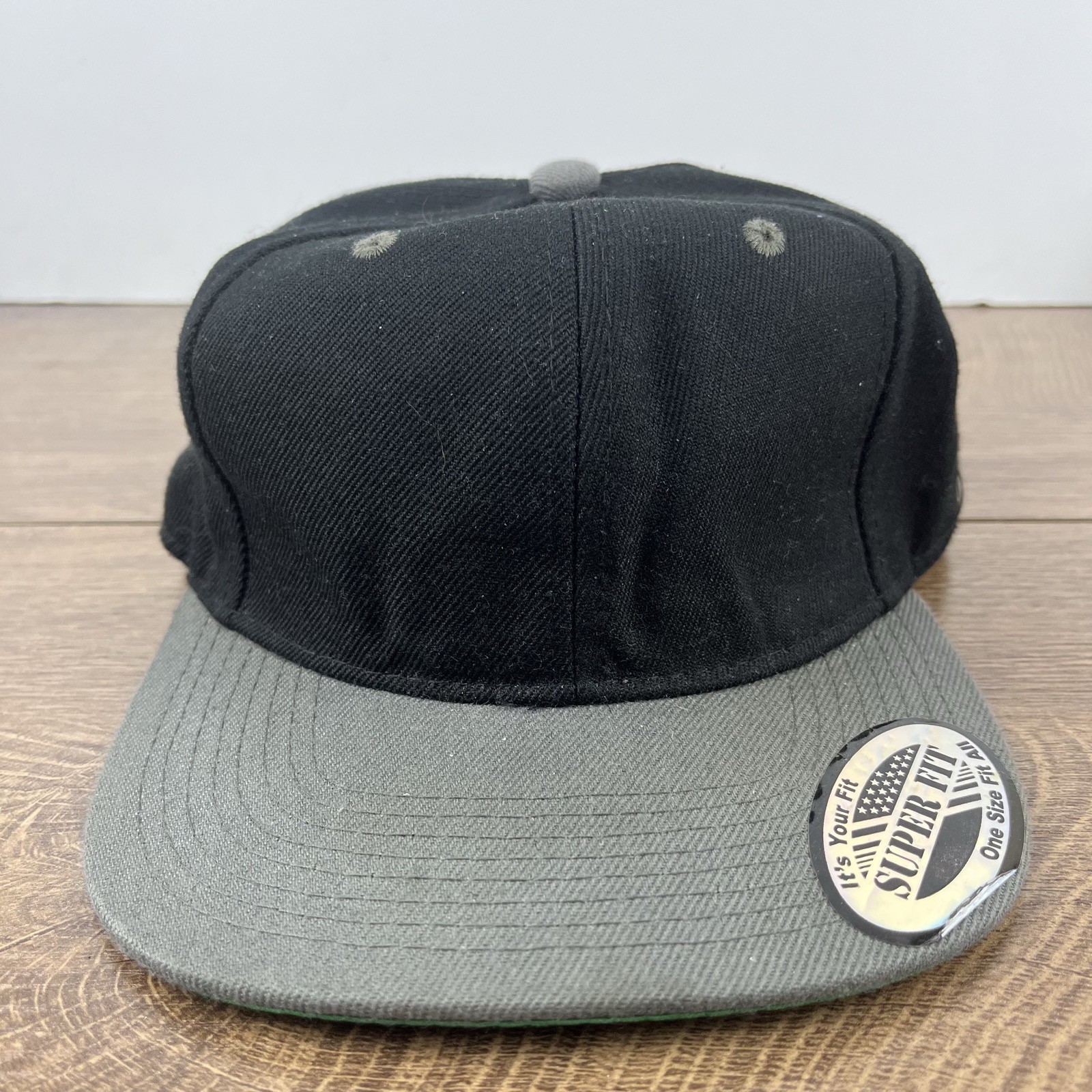 Plain Black Gray Snapback Hat Adjustable Hat Blac… - image 4