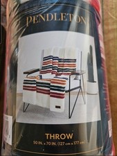 Pendleton Sherpa Fleece Point Blanket Multi-Color Stripe Throw