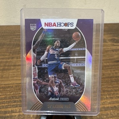 2020-21 Hoops #89 De'Aaron Fox Artist Proof # 5/25 Jersey Match