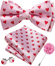 Mens Bow Tie Paisley Coloful Pre-tied Bowties Handkerchief Cufflinks