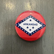 State of Arkansas Golf Ball Marker 1-1/4”D Red, White, Blue Wood LUX SiZEMORE P3