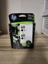 HP 60 Black Ink 2 Pack Genuine Original New Sealed Inkjet Expired 07/2016