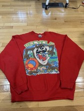 Vintage 1990 Taz Tasmanian Devil Looney Tunes Freeze Crewneck Sweatshirt Size XL