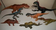 Lot of 7 USED JURASSIC WORLD ANIMATED DINOSAUR FIGURES