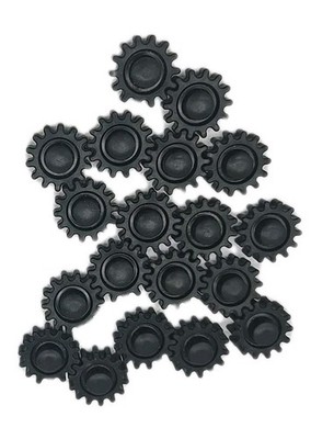 K NEX Lot 19 Knex Small 1'' Black Snap On Gears Replacement Parts Pieces #99119