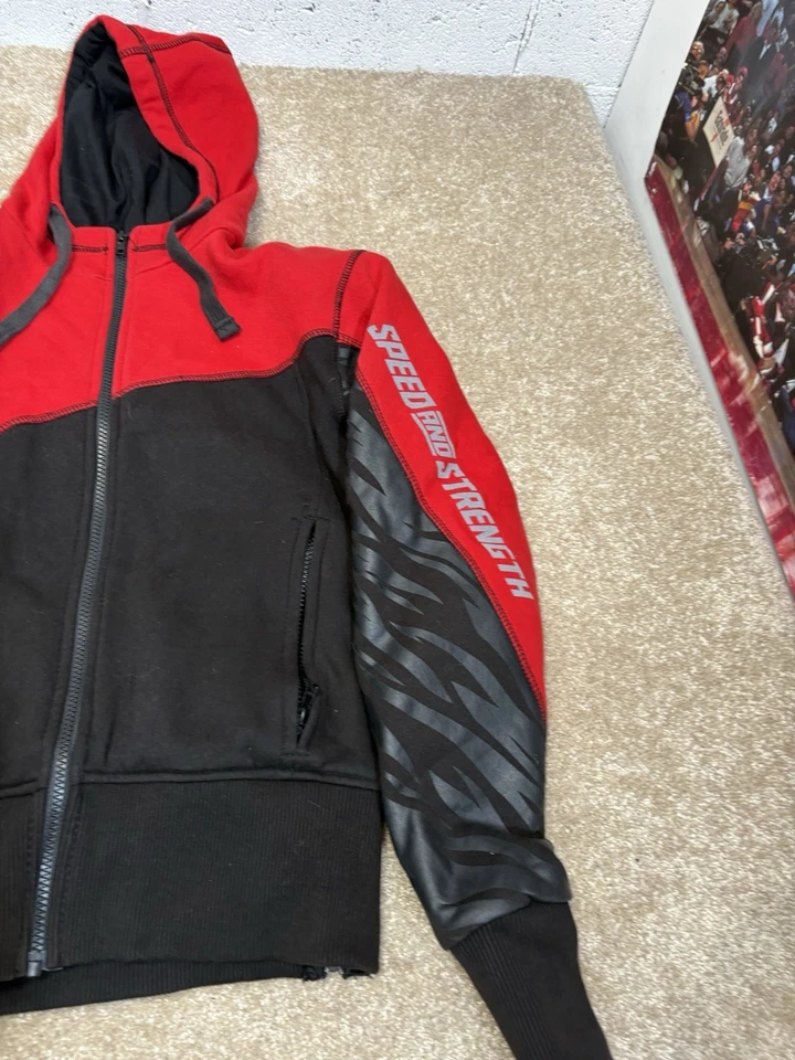 Women's Speed And Strength Armored Riding Hoodie Womens Sz Small Black Red Foto 3 de 4