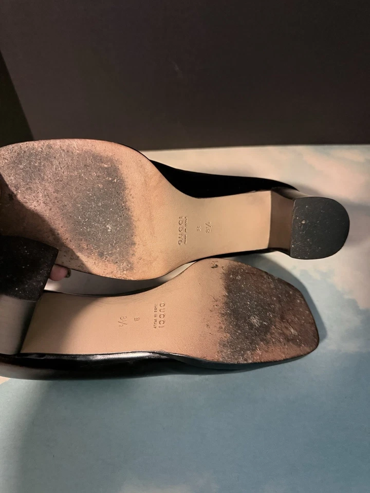 Zapatos de salón Gucci para mujer talla 8,5 de cuero negro pulido de tacón alto Foto 4 de 4
