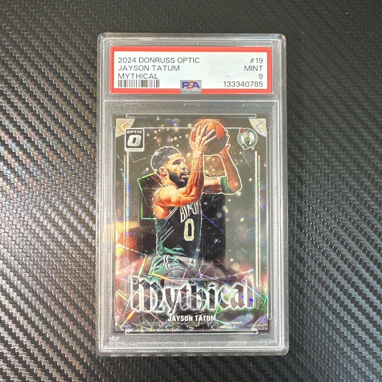 Jayson Tatum 2024-25 Panini Donruss Optic Mythical #19 SSP Boston Celtics PSA 9