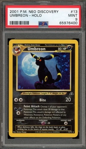 Pokemon Umbreon Neo Discovery Unlimited Holo Rare #13 PSA 9 Mint