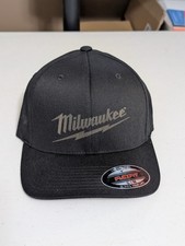 MILWAUKEE FLEXFIT L/XL BLACK HAT PORT AUTHORITY LASER ETCHED NOT SILK SCREEN