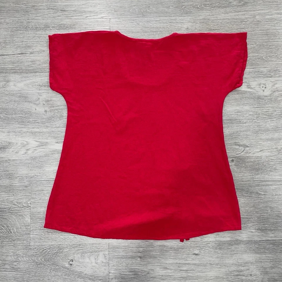 Oh My Gauze! Blusa Top Camisa Para Mujer 1 Manga Corta Lagenlook Boho Roja Foto 2 de 4