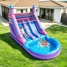 21FT Commercial Full PVC Inflatable Bounce House Dual Water Slide for Kids Adult