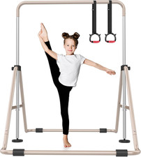 Foldable Gymnastics Bar, 5-Height Adjustable Gymnastic Bars for Kids at Home,Rob